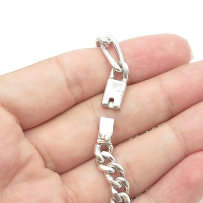 925 Sterling Silver Vintage Mexico Figaro Chain Necklace 20"