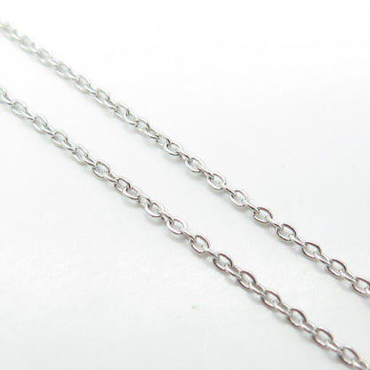 925 Sterling Silver White C Z Double Ring Cable Chain Necklace 18"