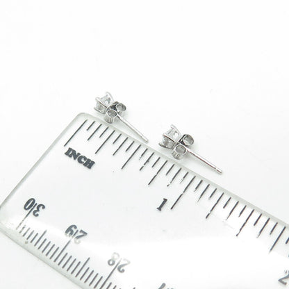 925 Sterling Silver Princess-Cut Shaped C Z Stud Earrings
