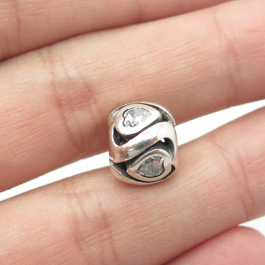 CHAMILIA 925 Sterling Silver Heart-Cut Shaped C Z Bead Charm