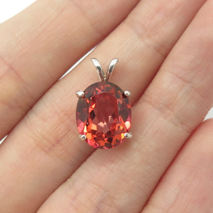 925 Sterling Silver Lab-Created Red Sapphire Slide Pendant