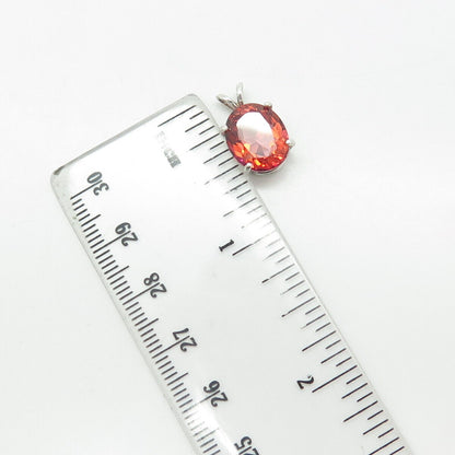 925 Sterling Silver Lab-Created Red Sapphire Slide Pendant