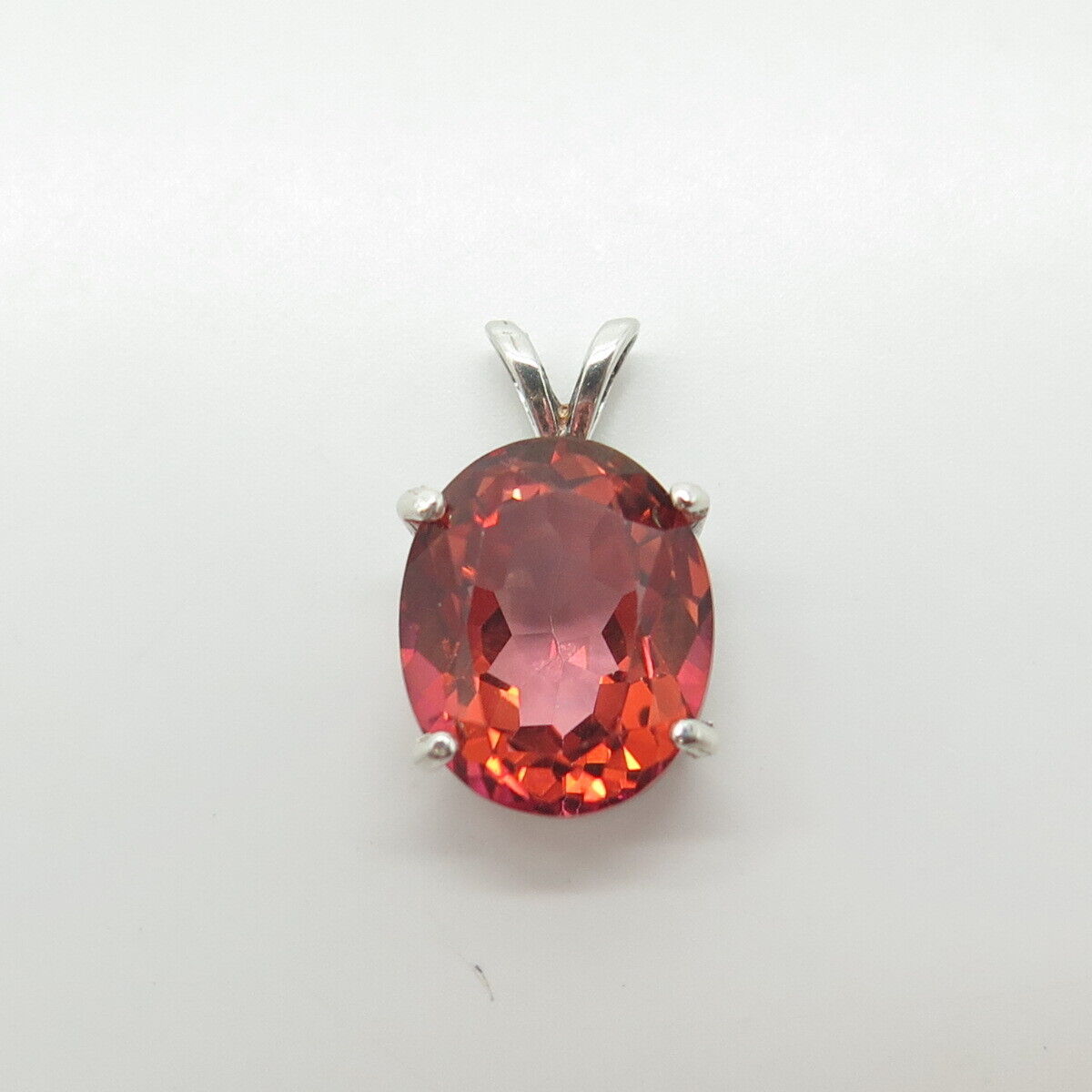 925 Sterling Silver Lab-Created Red Sapphire Slide Pendant