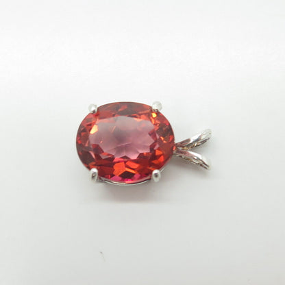 925 Sterling Silver Lab-Created Red Sapphire Slide Pendant