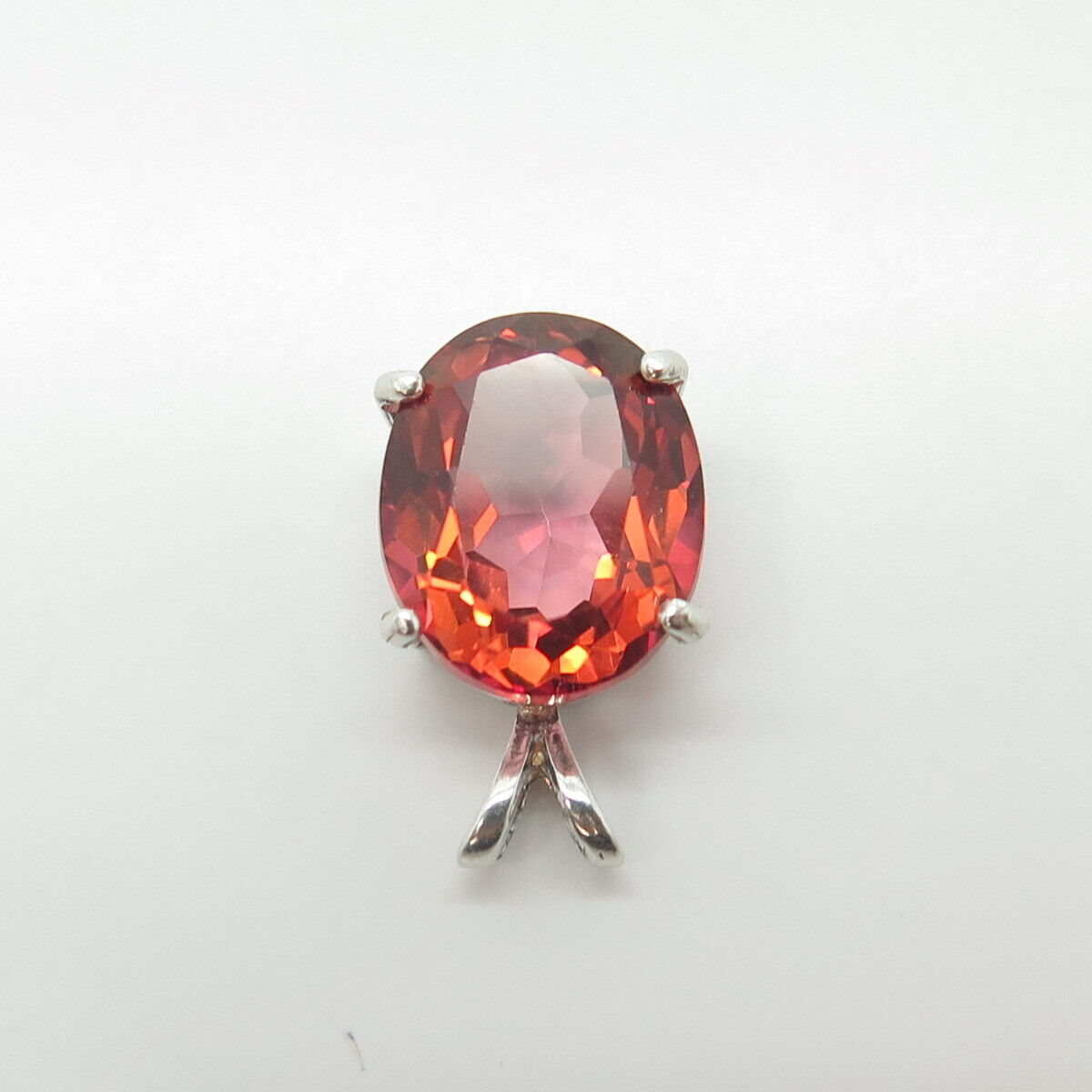 925 Sterling Silver Lab-Created Red Sapphire Slide Pendant