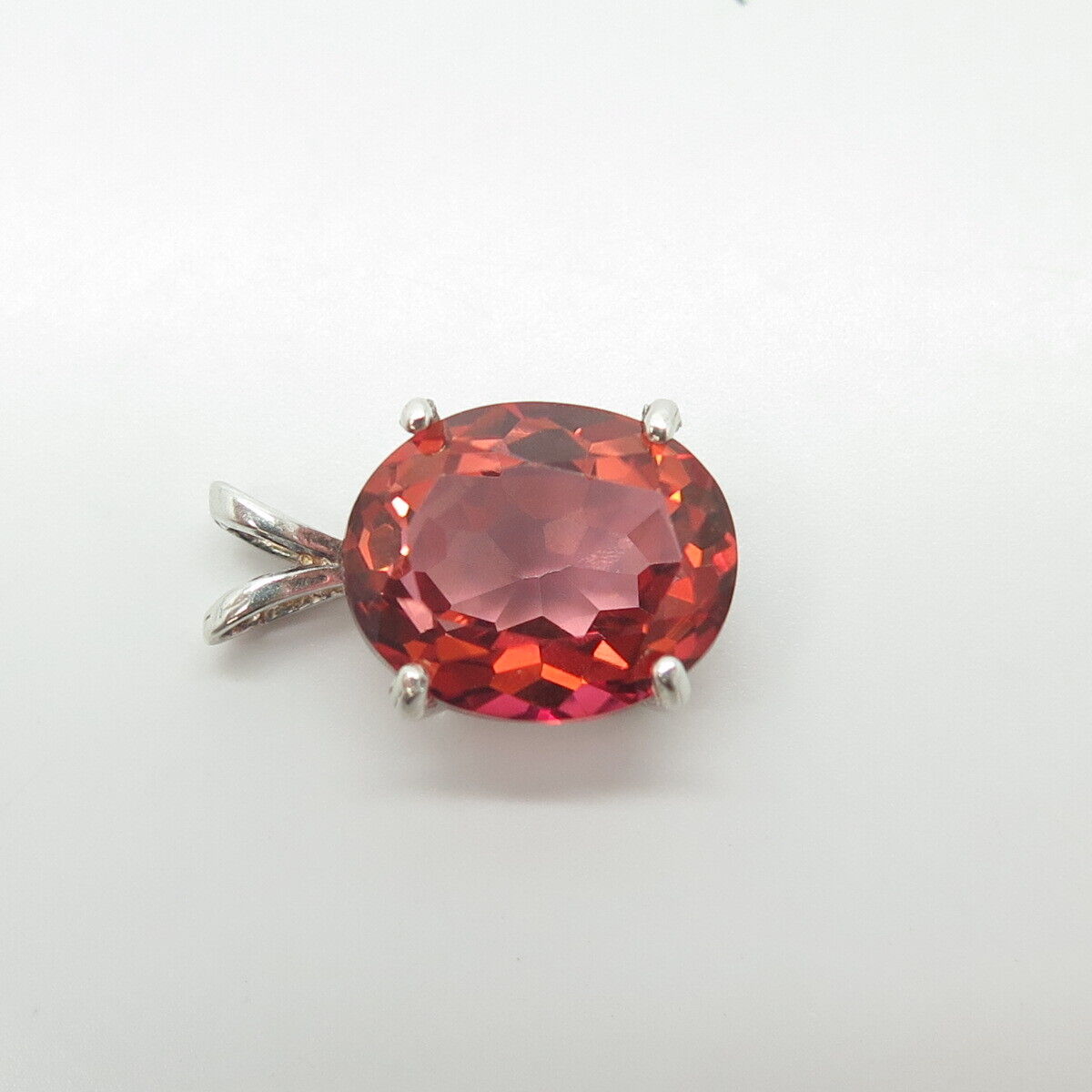 925 Sterling Silver Lab-Created Red Sapphire Slide Pendant