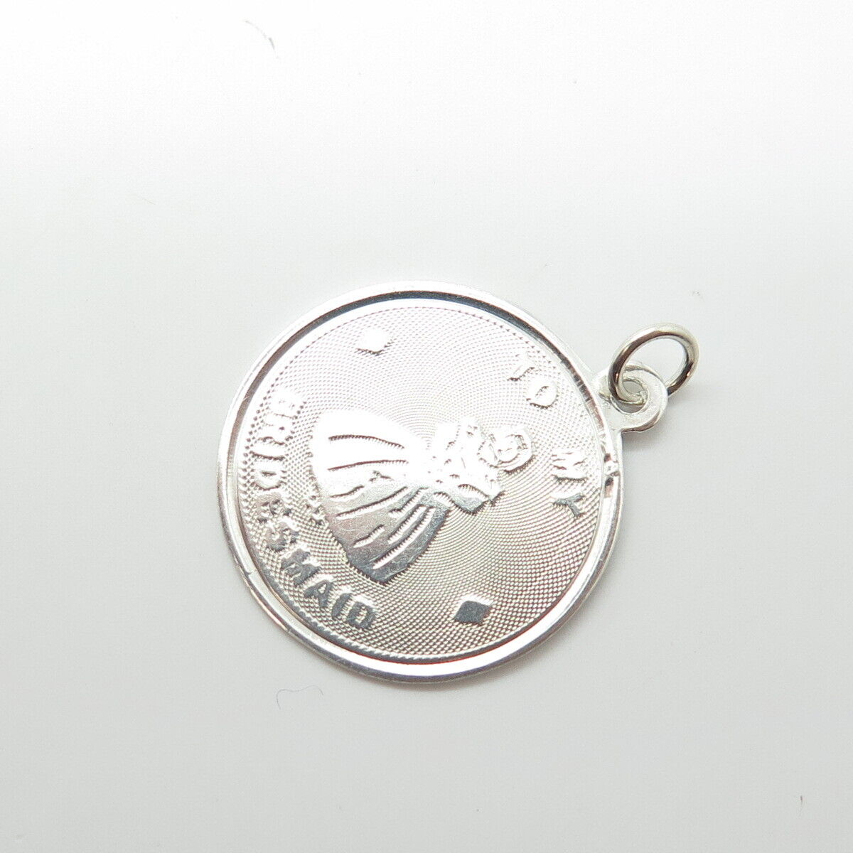 925 Sterling Silver Vintage "To My Bridesmaid" Charm Pendant