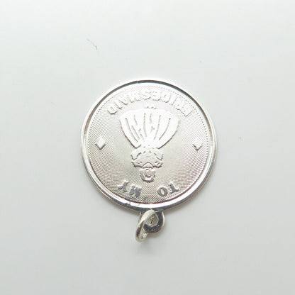 925 Sterling Silver Vintage "To My Bridesmaid" Charm Pendant