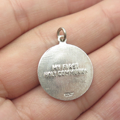 925 Sterling Silver Vintage "Body of Christ Amen" Charm Pendant