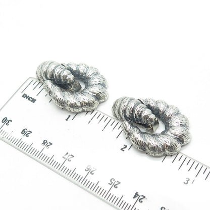 925 Sterling Silver Vintage Door Knocker Clip On Earrings