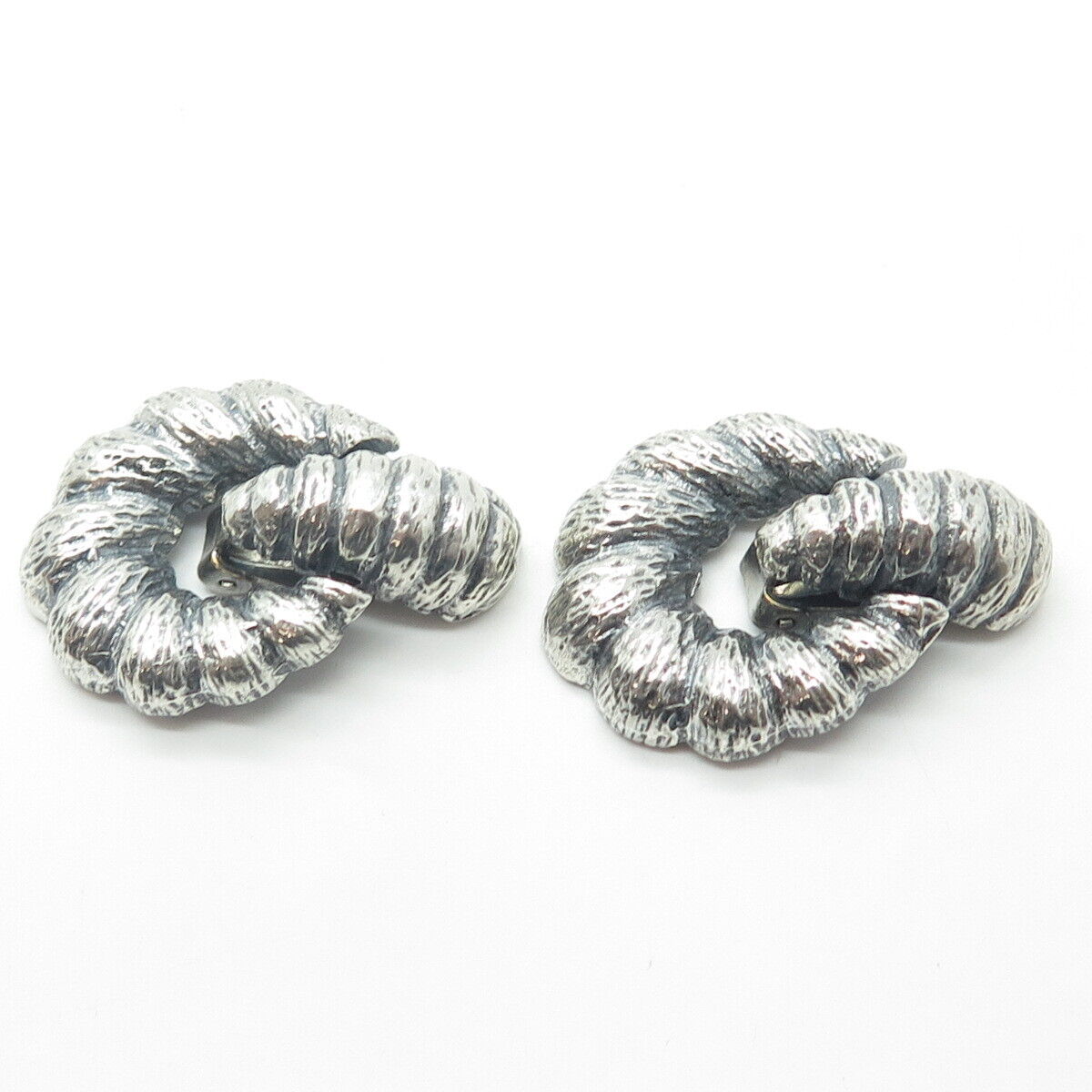 925 Sterling Silver Vintage Door Knocker Clip On Earrings