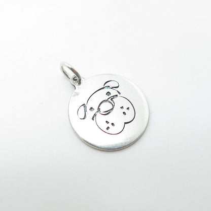 TWO IN TOWN 925 Sterling Silver USA Dog / Puppy Charm Pendant