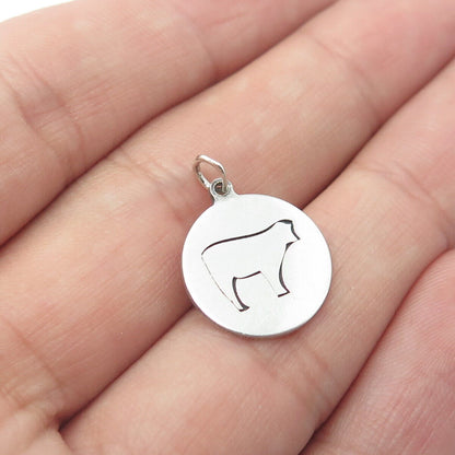 TWO IN TOWN 925 Sterling Silver USA Cow Charm Pendant