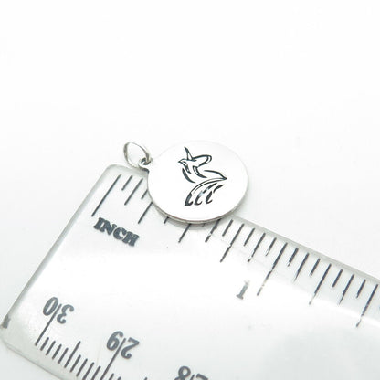 TWO IN TOWN 925 Sterling Silver USA Unicorn Charm Pendant