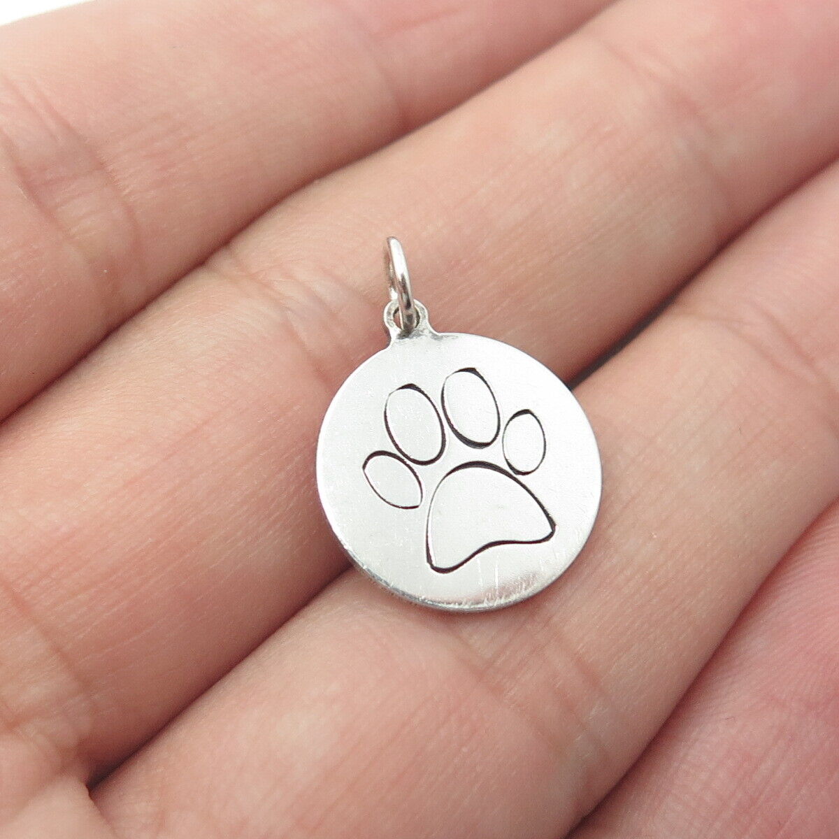 TWO IN TOWN 925 Sterling Silver USA Paw Charm Pendant