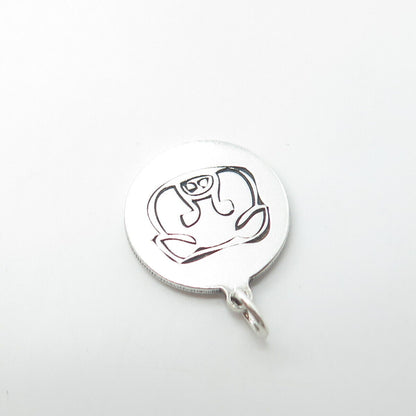 TWO IN TOWN 925 Sterling Silver USA Bear Charm Pendant