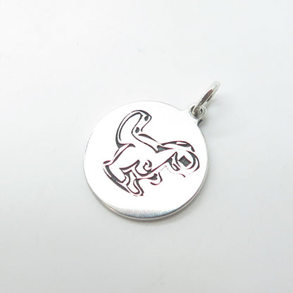 TWO IN TOWN 925 Sterling Silver USA Dinosaur Charm Pendant