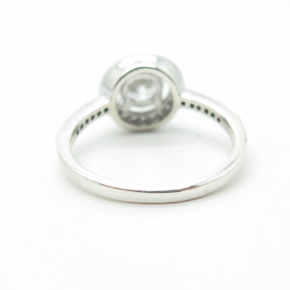 925 Sterling Silver Round-Cut Shaped C Z Ring Size 6