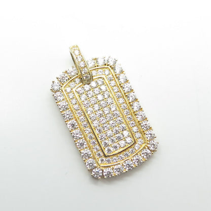 925 Sterling Silver Gold Plated Pave C Z Pendant