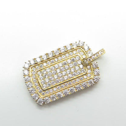 925 Sterling Silver Gold Plated Pave C Z Pendant