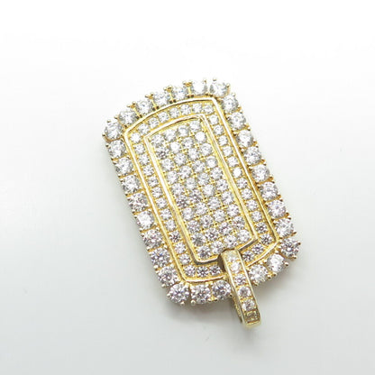 925 Sterling Silver Gold Plated Pave C Z Pendant