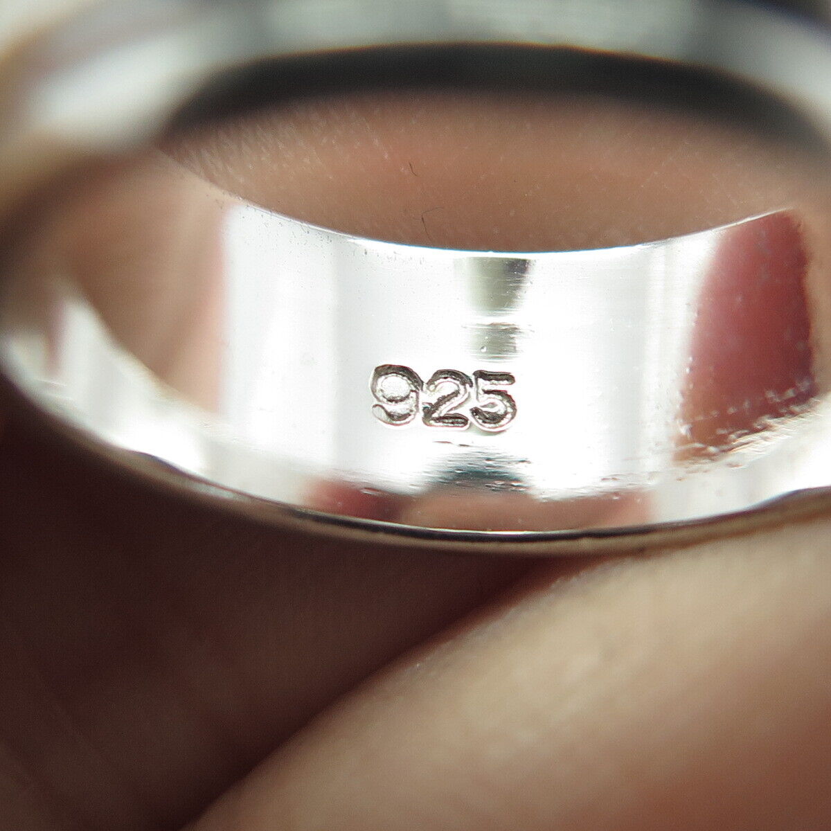 925 Sterling Silver Textured Rotating Band Ring Size 6.5