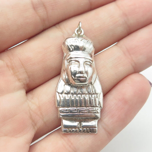 925 Sterling Silver Vintage FS Peru Tribal Goddess Pendant