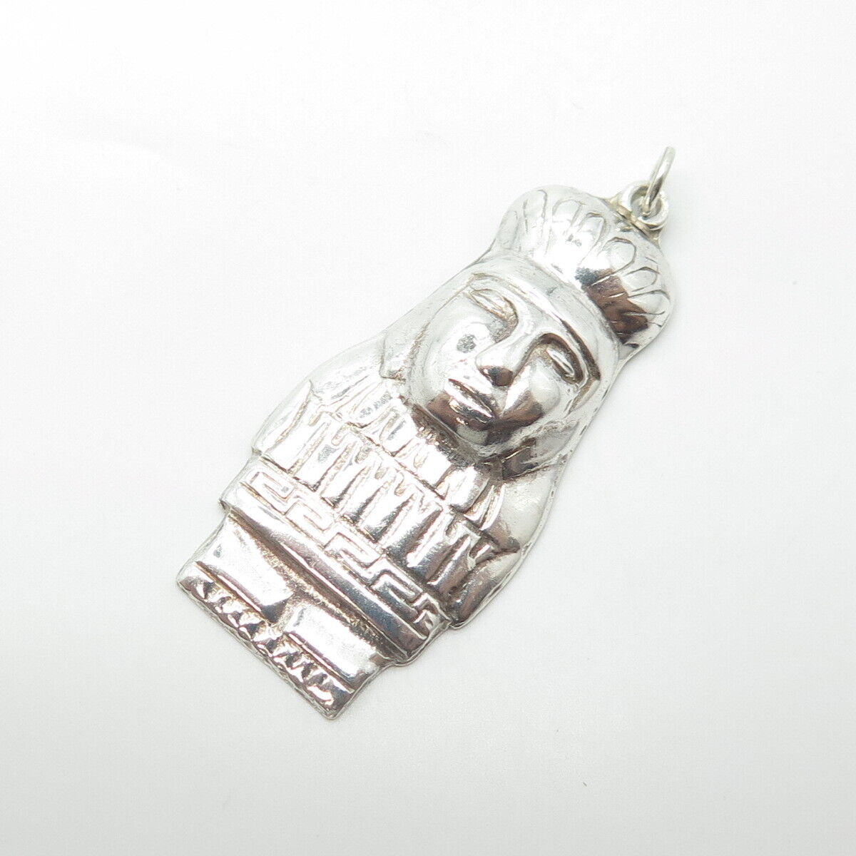 925 Sterling Silver Vintage FS Peru Tribal Goddess Pendant