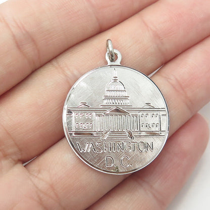 LUMIN 925 Sterling Silver Vintage US Capitol Washington DC Charm Pendant