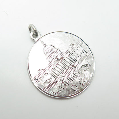 LUMIN 925 Sterling Silver Vintage US Capitol Washington DC Charm Pendant