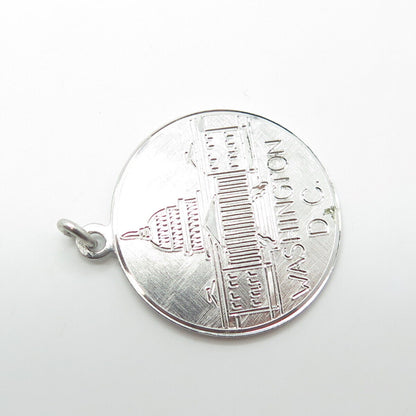 LUMIN 925 Sterling Silver Vintage US Capitol Washington DC Charm Pendant