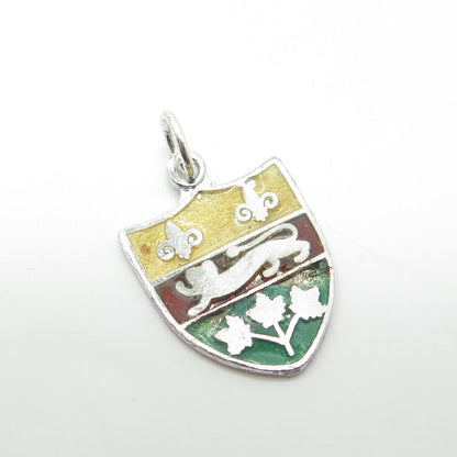 925 Sterling Silver Vintage Enamel Prince Edward Island Province Canada Pendant