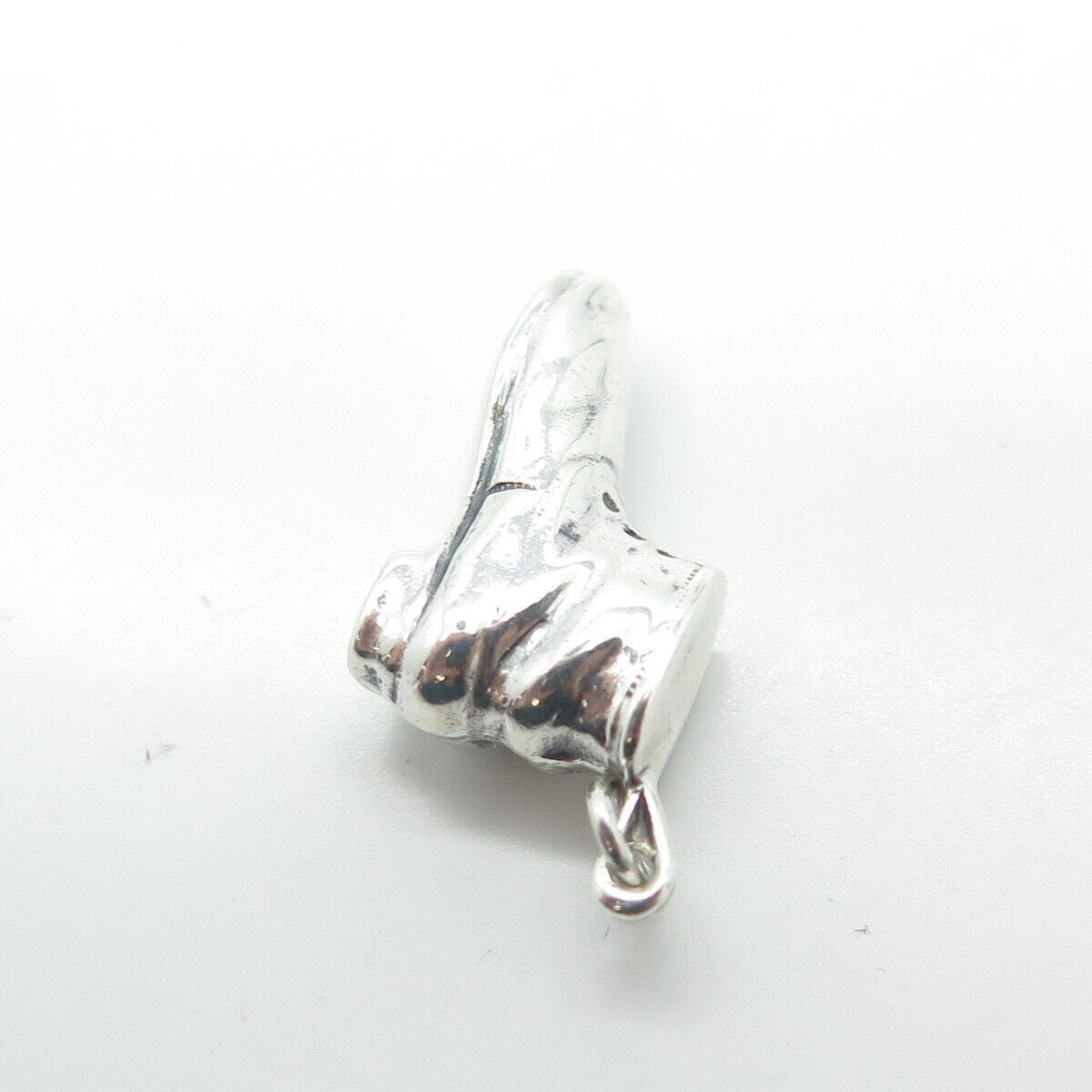 925 Sterling Silver Antique Art Deco Boot Shoe 3D Charm Pendant