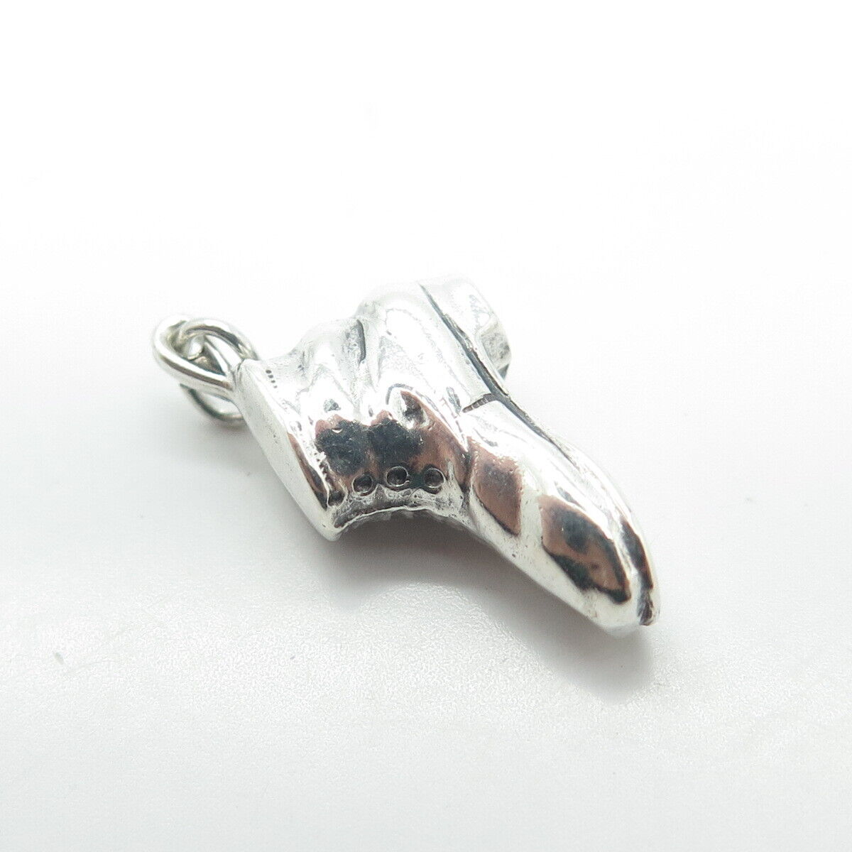 925 Sterling Silver Antique Art Deco Boot Shoe 3D Charm Pendant