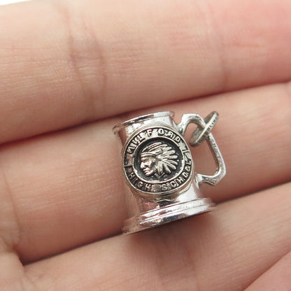 925 Sterling Silver Antique Art Deco Milford High School Cup 3D Charm Pendant