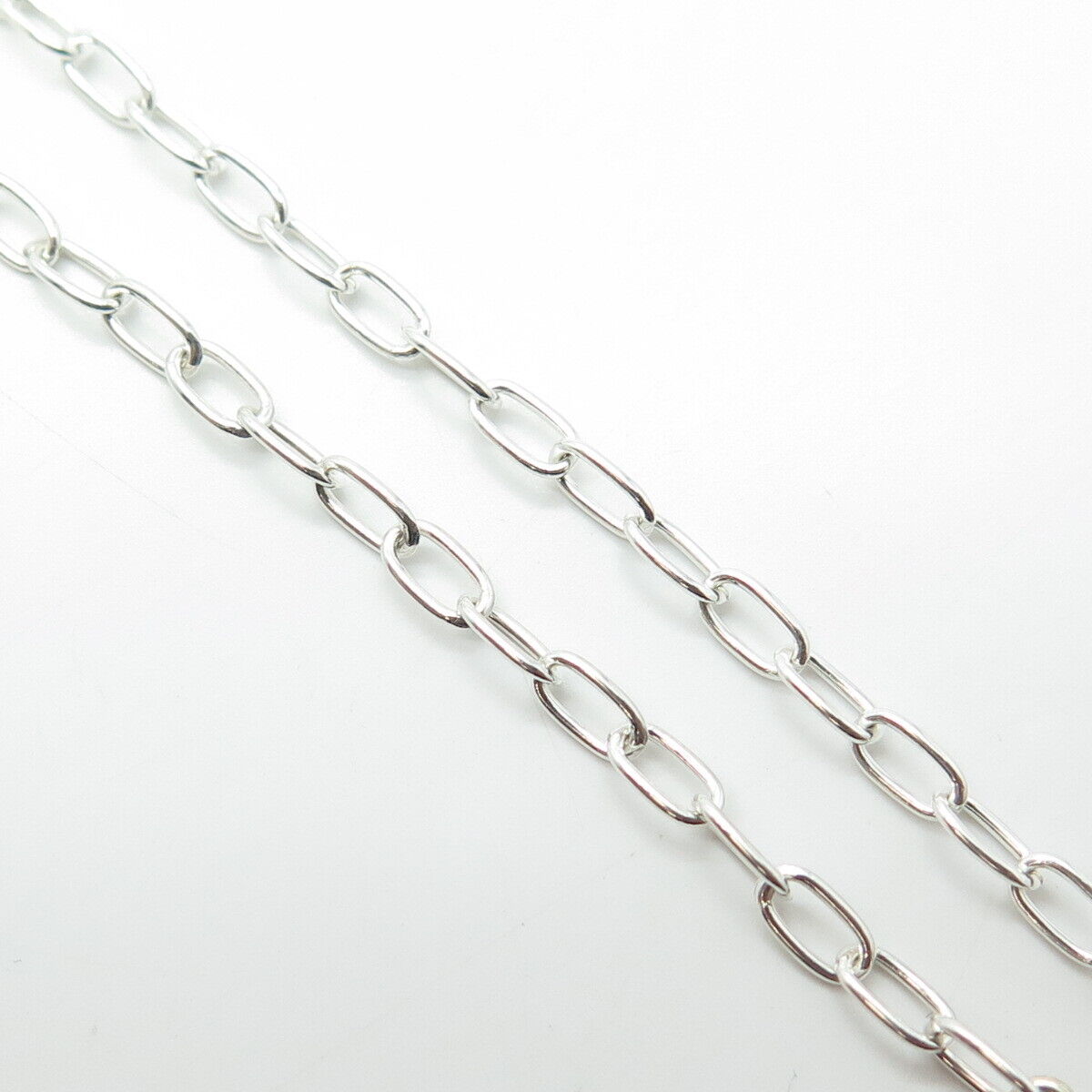 925 Sterling Silver 2-Tone Vintage Modernist Chain Necklace 32"