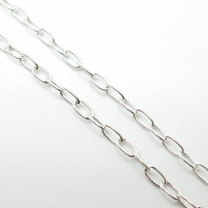 925 Sterling Silver 2-Tone Vintage Modernist Chain Necklace 32"