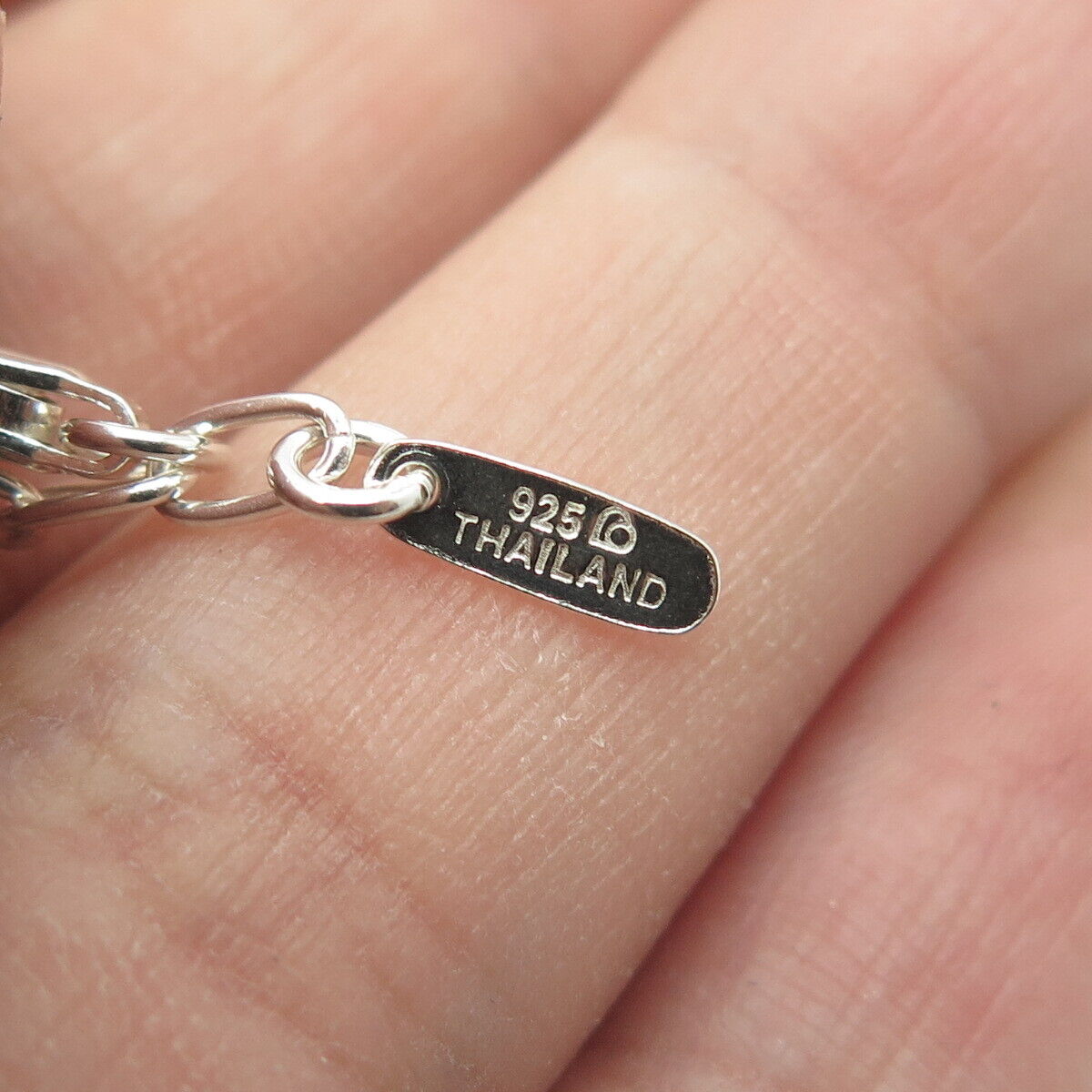 925 Sterling Silver 2-Tone Vintage Modernist Chain Necklace 32"