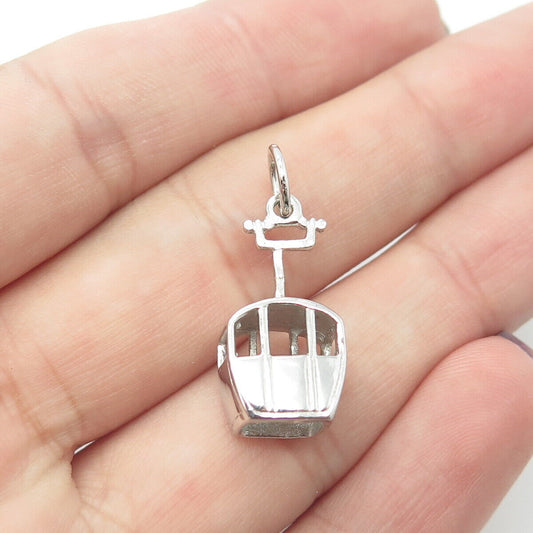 925 Sterling Silver Vintage Cable Car / Funicular Charm Pendant