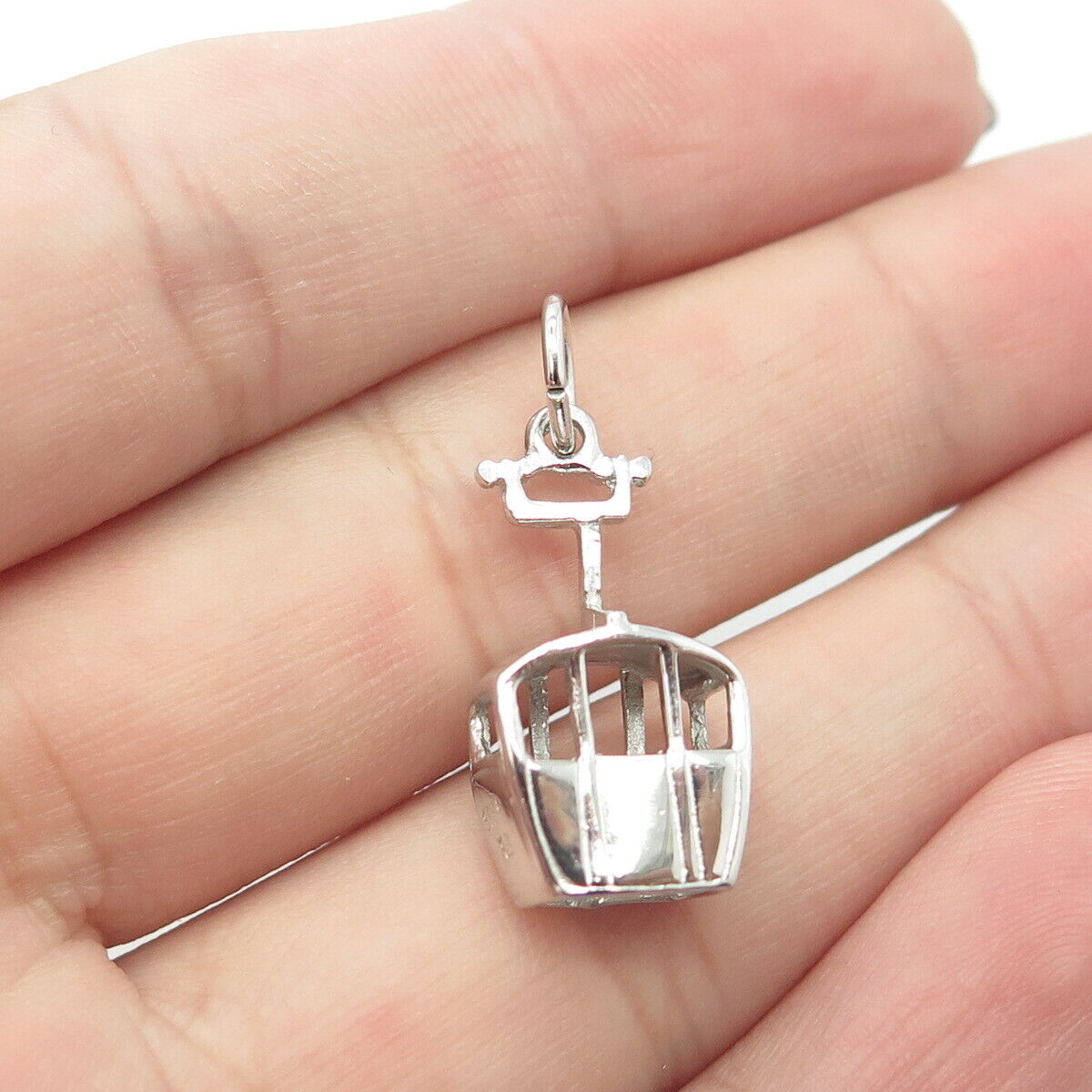 925 Sterling Silver Vintage Cable Car / Funicular Charm Pendant