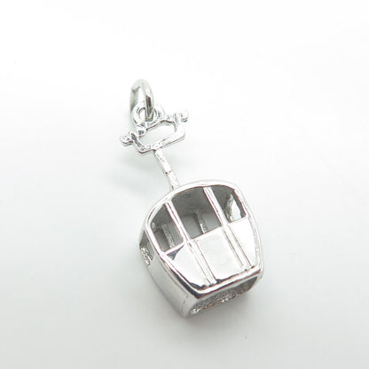 925 Sterling Silver Vintage Cable Car / Funicular Charm Pendant