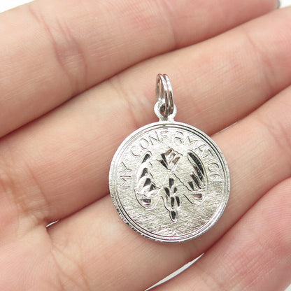 925 Sterling Silver Vintage "My Confirmation" Holy Ghost Religious Charm Pendant