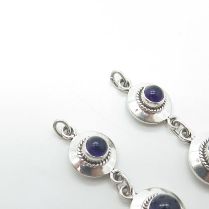 925 Sterling Silver Vintage Real Amethyst Gemstone Necklace Part