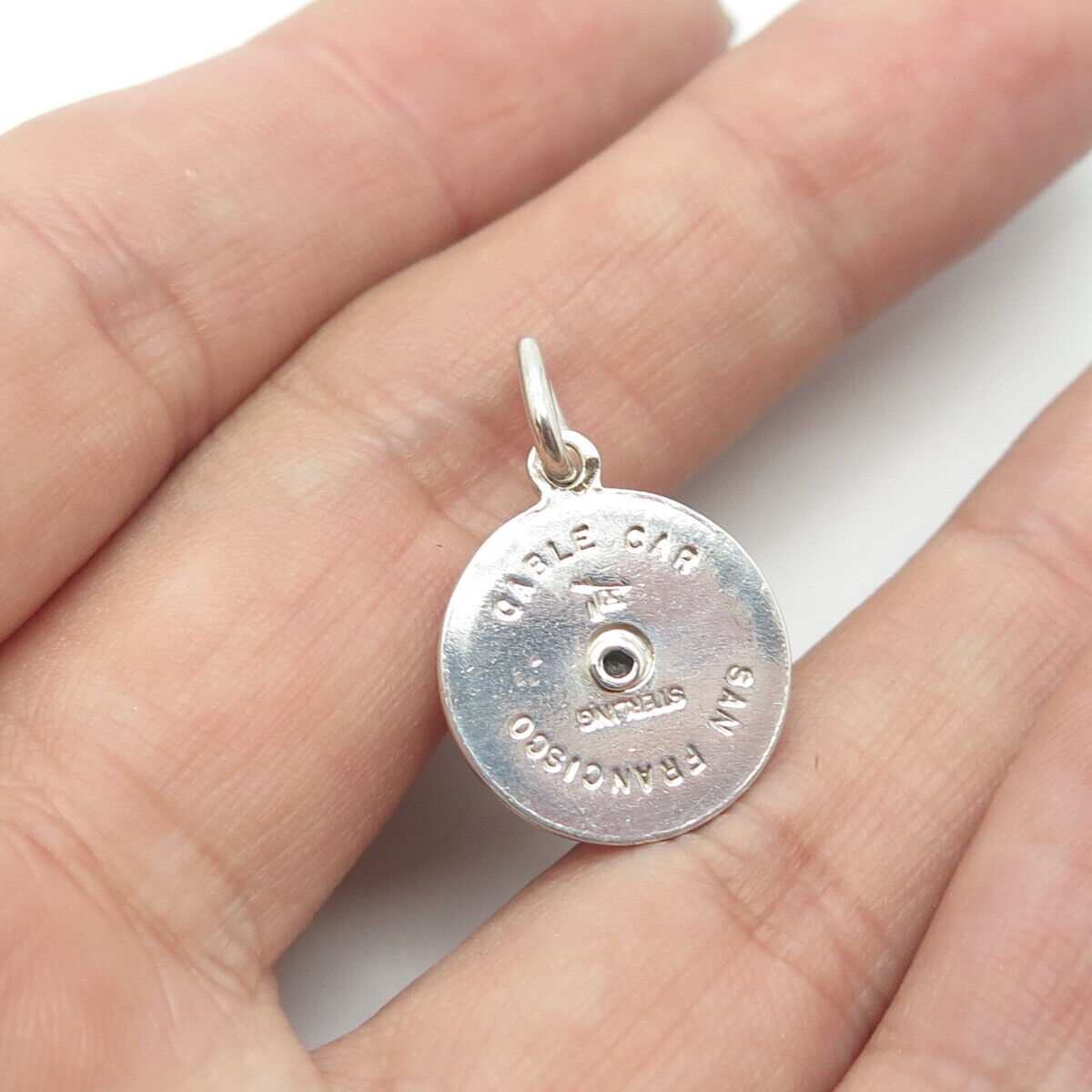 BELL TRADING POST 925 Sterling Silver Antique Art Deco SF Cable Car Pendant