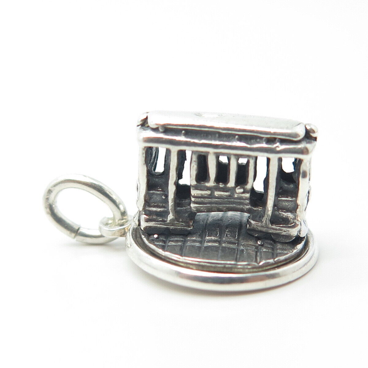 BELL TRADING POST 925 Sterling Silver Antique Art Deco SF Cable Car Pendant