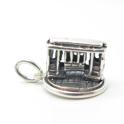 BELL TRADING POST 925 Sterling Silver Antique Art Deco SF Cable Car Pendant