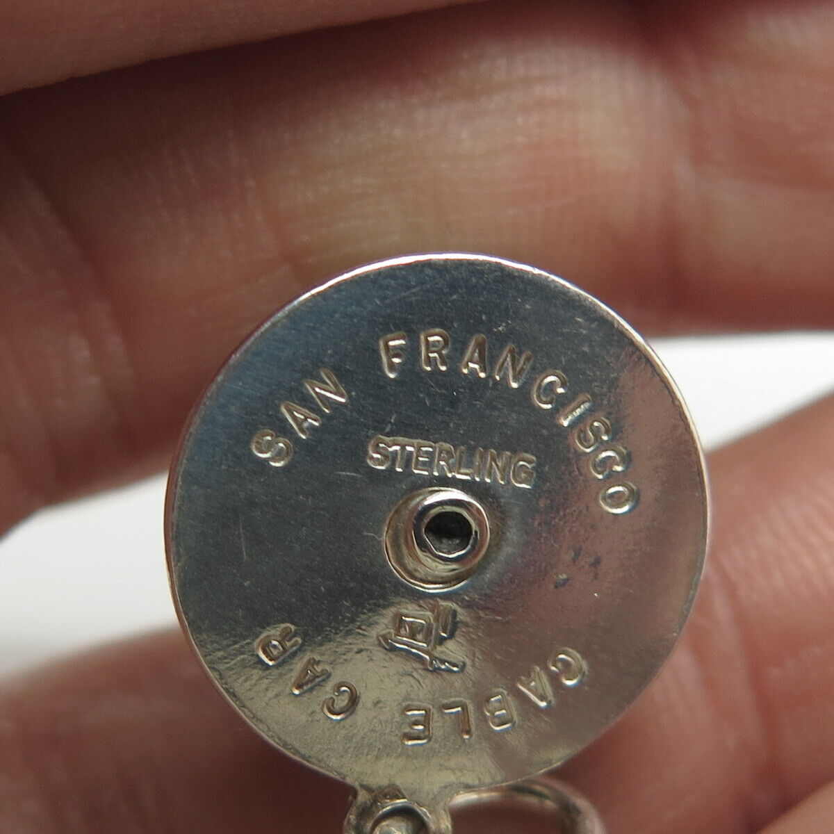 BELL TRADING POST 925 Sterling Silver Antique Art Deco SF Cable Car Pendant