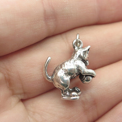 SUNWEST SILVER CO. Sterling Silver Vintage Southwestern Playing Dog Pendant