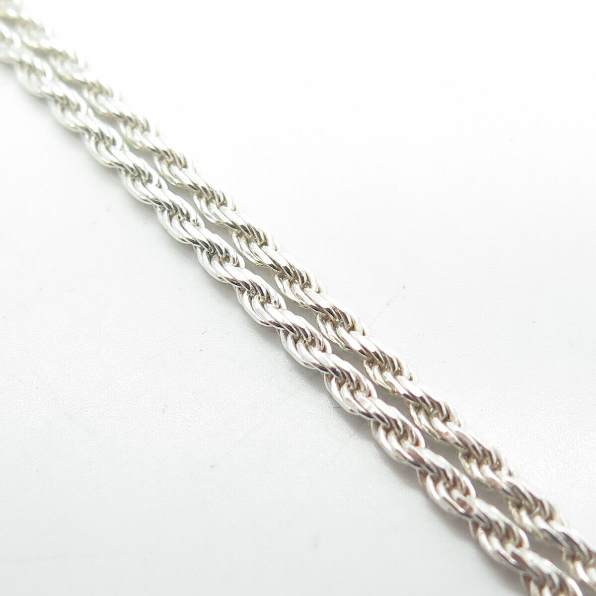 925 Sterling Silver Italy Twisted Rope Chain Necklace 28"