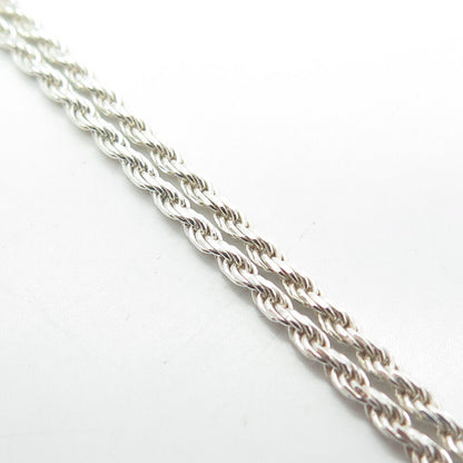 925 Sterling Silver Italy Twisted Rope Chain Necklace 28"